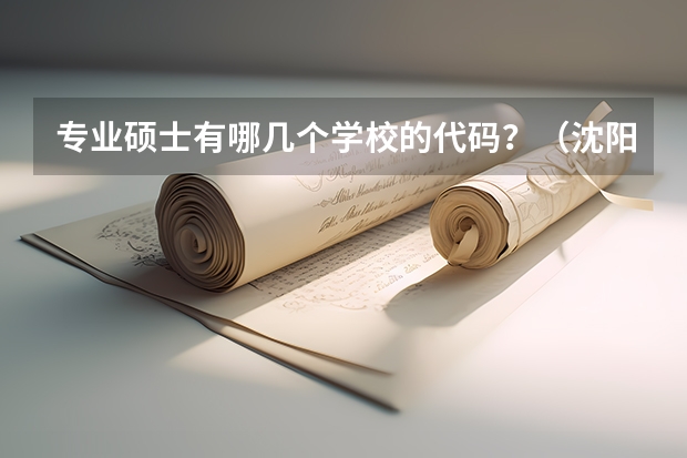 专业硕士有哪几个学校的代码？（沈阳大学代码及专业代码）