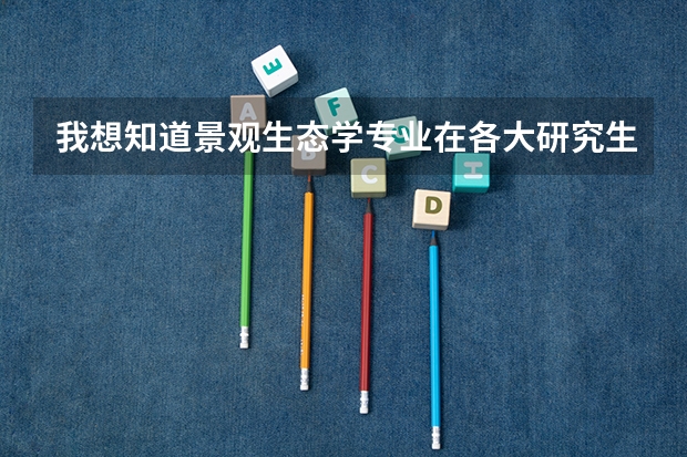 我想知道景观生态学专业在各大研究生院的排名情况（留学荷兰研究生景观园林专业解析）