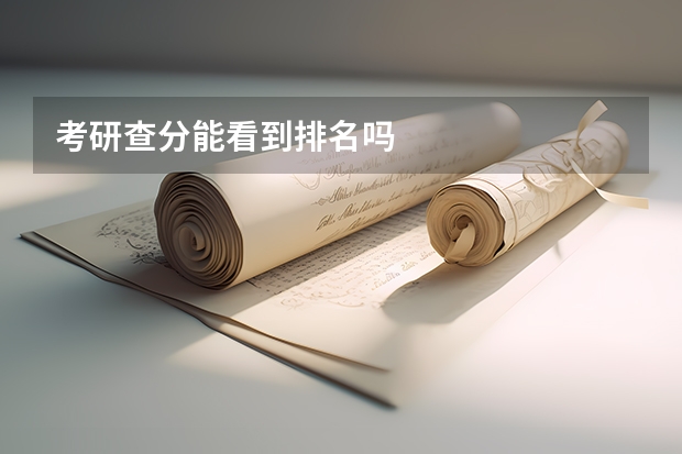 考研查分能看到排名吗